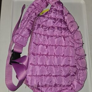 Pink Ruffled Crossbody Bag